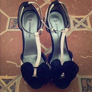 Light pink and black heels